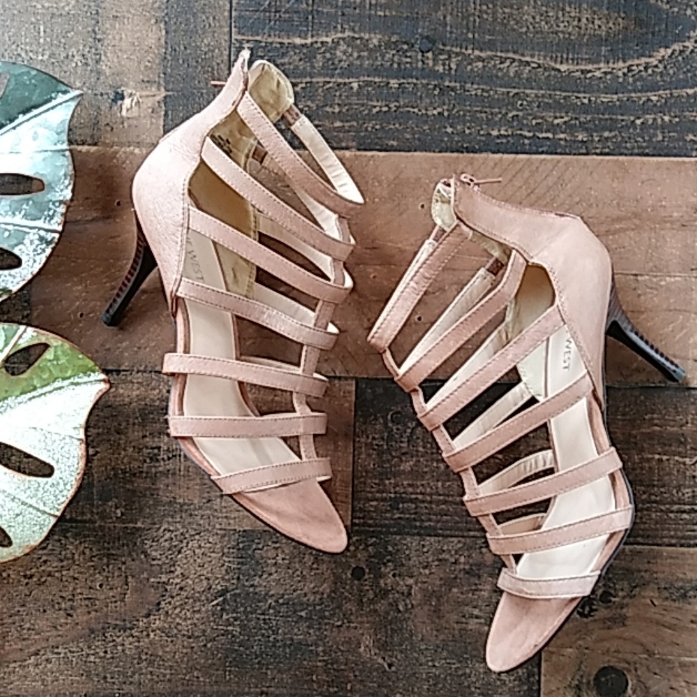 Nine West Tan Strappy Heels Size 9